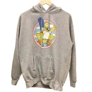 Simpsons Large Oversized Hoodie Women’s Sweatshirt Cozy Gray Kangaroo Pocket